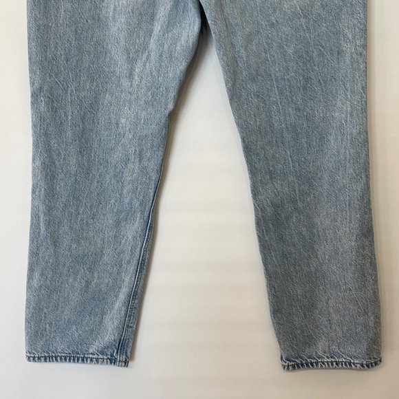 American Eagle Womens Size 8 Short Mom Jeans Light Wash Faded Distressed Ripped - Picture 8 of 14